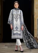 Pure Cotton White Festival Wear Digital Printed Straight Suit